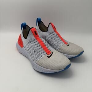 Nike React Phantom Run Flyknit 2 Womens Sz 7.5 White Red Running Shoes Sneakers